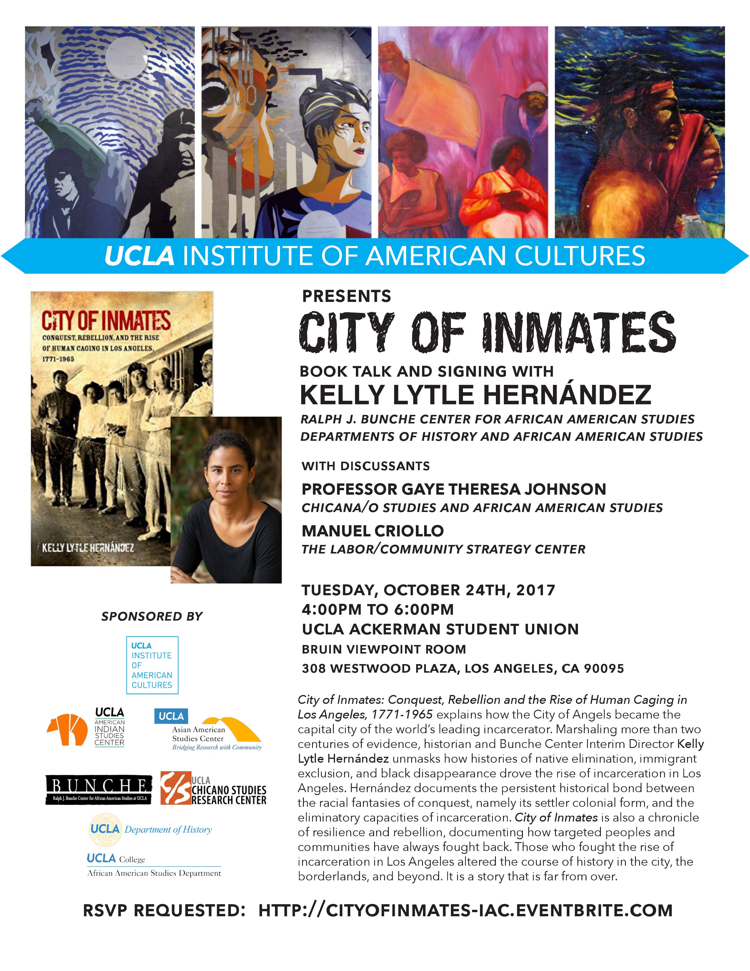 City of Inmates Book Talk and Signing with Kelly Lytle Hernandez on